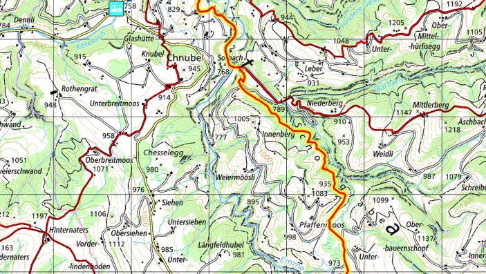 Kartenansicht mit eingezeichneter Wanderroute.