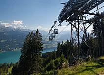 Technische Innovation hoch über dem Thunersee: die Gruppen-Umblaufbahn aufs Niederhorn. (bei Klick vergrösserte Ansicht Bild)